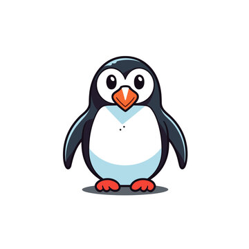 minimalistic vector Image of funny penguin cartoon