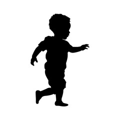 Set of baby walking silhouettes. Very smooth and detailed vector. Good use for your company logo or symbol. Baby vector silhouettes set.