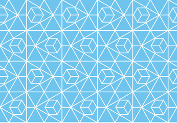 The geometric pattern with lines. Seamless vector background. White and blue texture. Graphic modern pattern. Simple lattice graphic design