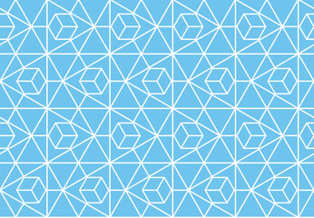 The geometric pattern with lines. Seamless vector background. White and blue texture. Graphic modern pattern. Simple lattice graphic design