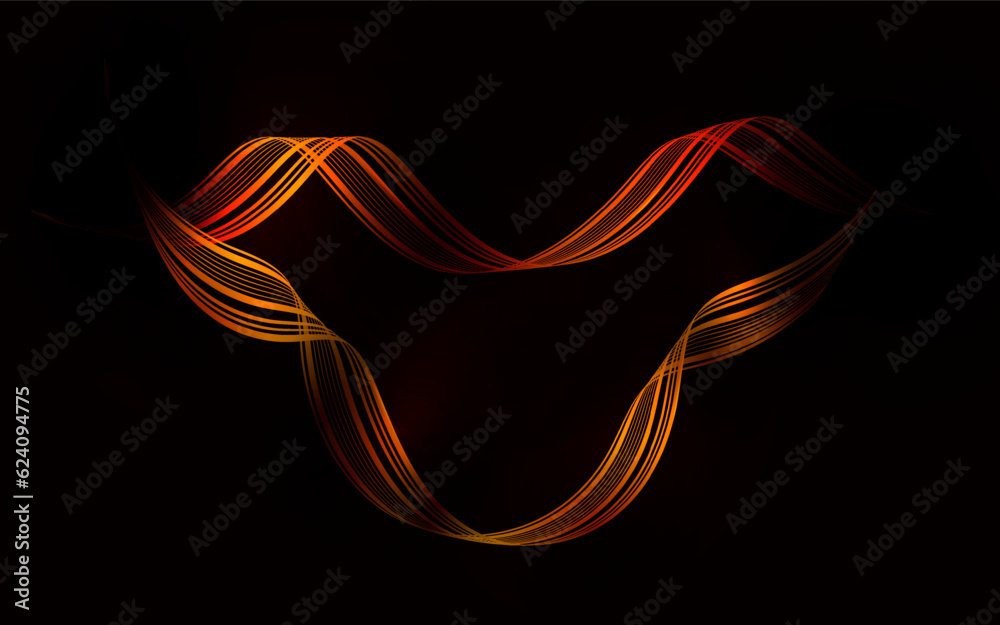 Canvas Prints isolated golden twisted curly frame on a black background