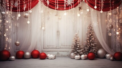 Beautiful Colorful Festive Christmas Backdrop Wallpaper Texture. Generative AI illustration.