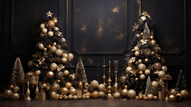 Beautiful Colorful Festive Christmas Backdrop Wallpaper Texture. Generative AI illustration.