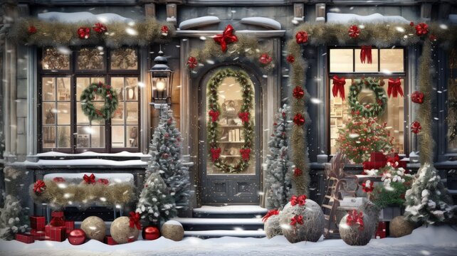 Beautiful Colorful Festive Christmas Backdrop Wallpaper Texture. Generative AI illustration.