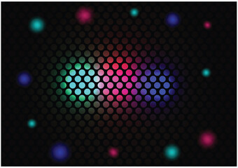 party lights disco ball,  colorful neon light background, 80s, 70s vintage retro party style wallpaper  © AKIO