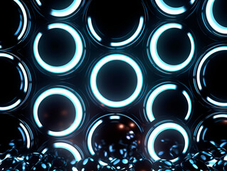 Circle glass wall design on empty room interior background. Modern design architect space. Ai Generative Illustration.