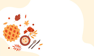 Autumn background. Thanksgiving Day. Autumn card. Vector illustration. 