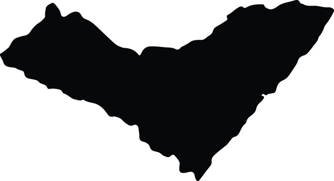 Silhouette map of Alagoas Brazil with transparent background.