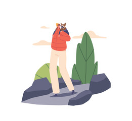 Adventurous Female Character Hiking With A Furry Companion In Tow, Woman Carrying Dog Comfortably In A Backpack