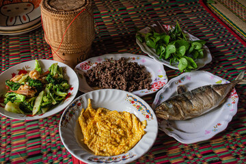 set morning special  e-sarn food, local thai cuisine