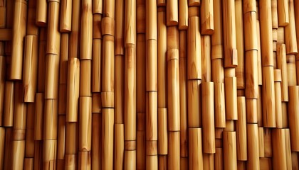 Fototapeta premium Round Bamboo Wood Planks Generative AI