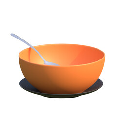 3d icon bowl with spoon