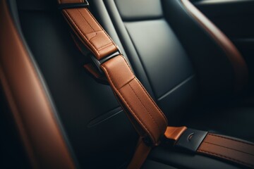 The seat belt in an automobile. AI generated