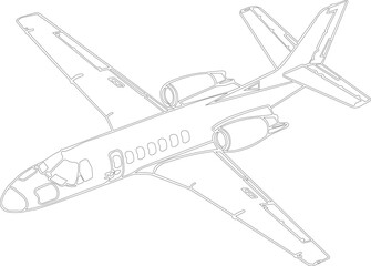 The Airplane vector is isolated on white background