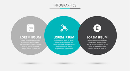 Set Satellite, Wind and Compass west. Business infographic template. Vector