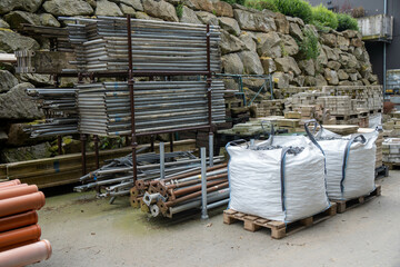 building material at a storage yard