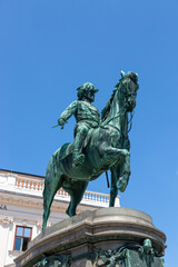 Obraz premium Equestrian monument to the Archduke of Archduke Albrecht in Vienna, 1899