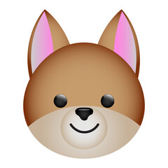 Cute cartoon fox head