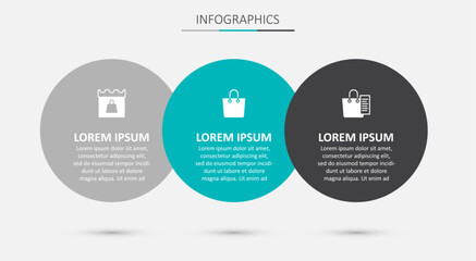 Set Paper shopping bag, Shopping day and list. Business infographic template. Vector