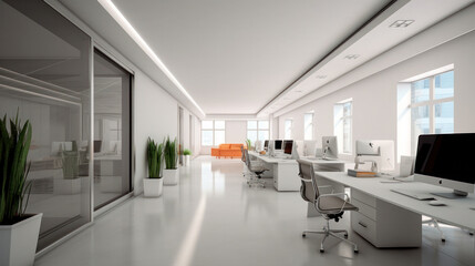 Modern office loft style with big windows