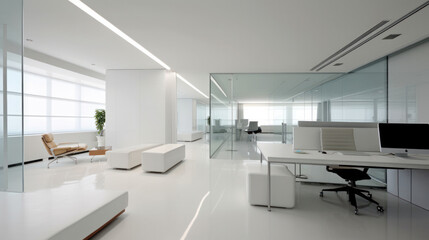 Modern office loft style with big windows