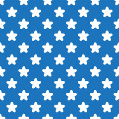 Stars seamless pattern. Stars on a pretty blue background, vector retro seamless pattern for packaging, fabric, paper, background.