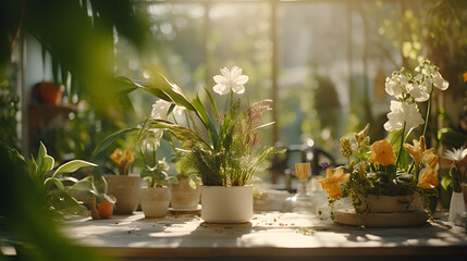 Morning Serenade of Blooms: Awakening Among Houseplants