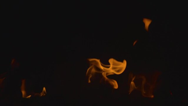Fire flame burning on black backgroud screen 