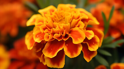 French marigold tagetes patula close up macro