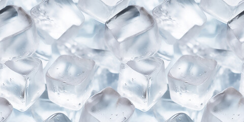 Ice cubes. Seamless pattern.  Background. Digital art. Generative AI