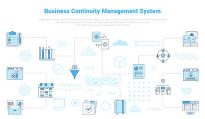 bcms business continuity management system concept with icon set template banner with modern blue color style