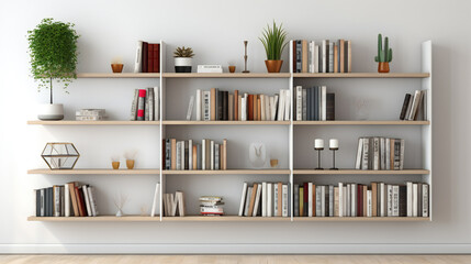 shelf with books - obrazy, fototapety, plakaty