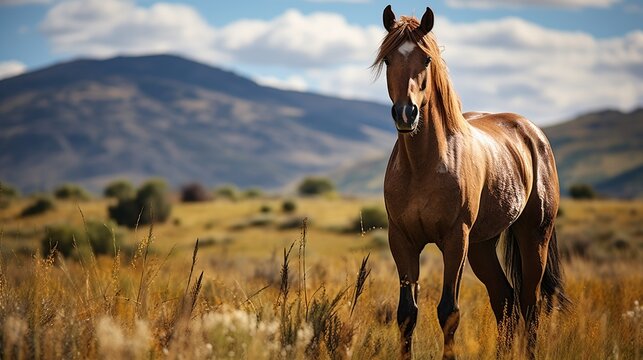 Strong and beautiful horse animal AI generated image