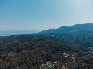Obraz premium Aerial view over corfu island in greece