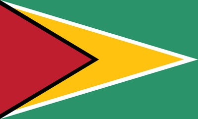 Guyana flag wave isolated on png or transparent background