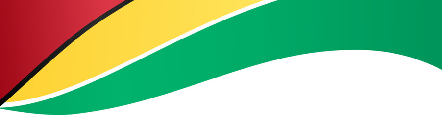 Guyana flag wave isolated on png or transparent background