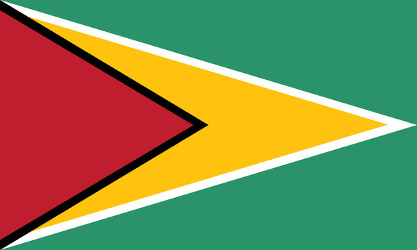 Guyana flag wave isolated on png or transparent background