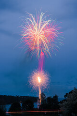 Fireworks celebration over water
