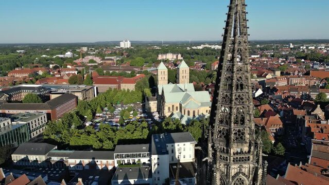 M&uuml;nster, Deutschland: Das Stadtzentrum von oben