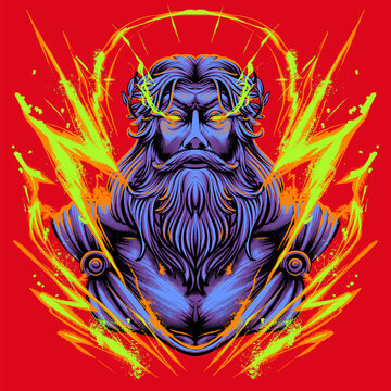 the zeus myth illustration vector