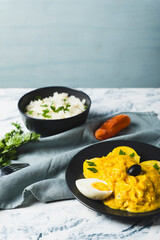 Typical dish called Ají de gallina, is very well known and traditional of Peruvian gastronomy.