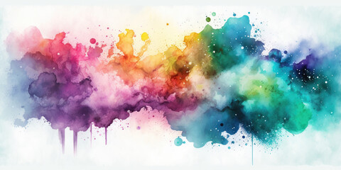 Fototapeta premium Abstract colorful watercolor background. AI-generated image