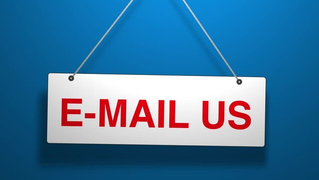 E-mail Us Hanging Sign 3D Animation