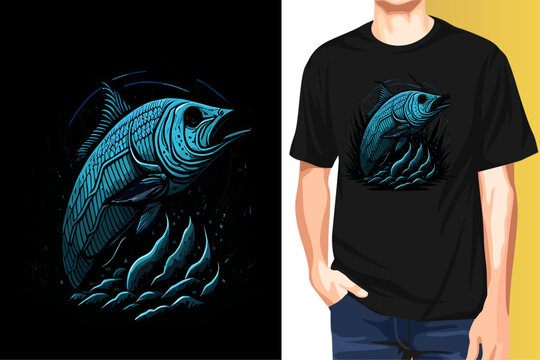 fishing tshirt vector design ai genareted