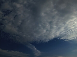Natural sky beautiful blue and white texture background.Panorama of blue sky with cirrus clouds,perfect hot day weather, vector illustration.