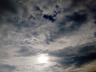 Natural sky beautiful blue and white texture background.Panorama of blue sky with cirrus clouds,perfect hot day weather, vector illustration.