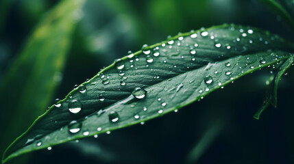 Water drops on green leaf

Generative AI