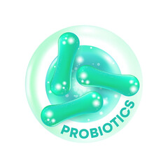 Probiotic Foods Good Bacteria illustration. 