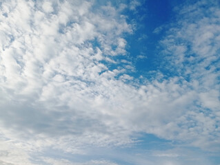Natural sky beautiful blue and white texture background.Panorama of blue sky with cirrus clouds,perfect hot day weather, vector illustration.