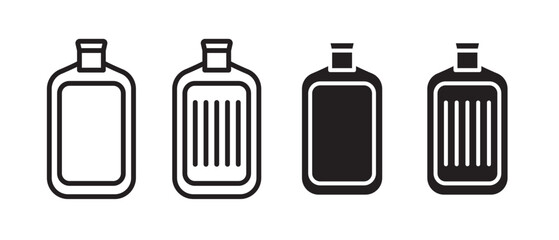 Hot water bottle icon set. black Hot or warm water bag vector symbol.